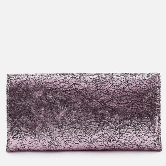 HOBO Rachel Continental Clutch Leather Wallet Blushed Crackle Metallic,  NWT - Picture 3 of 15
